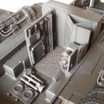 Engine room with panel (A)
